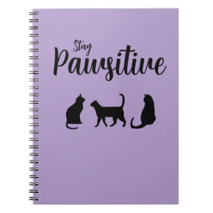 Pawsitive Schwarze Katze bleibe Notizblock