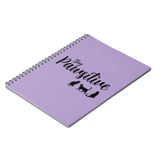 Pawsitive Schwarze Katze bleibe Notizblock (Linke Seite)