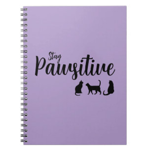 Pawsitive Schwarze Katze bleibe Notizblock