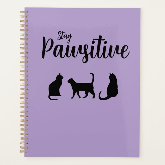 Pawsitive Schwarze Katze bleibe Planer (Vorderseite)