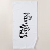 Pawsitive Schwarze Katze bleibe Strandtuch (Vorderseite)