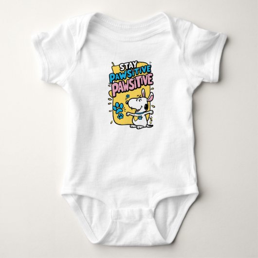 Pawsitive Vibes Baby Strampler (Vorderseite)