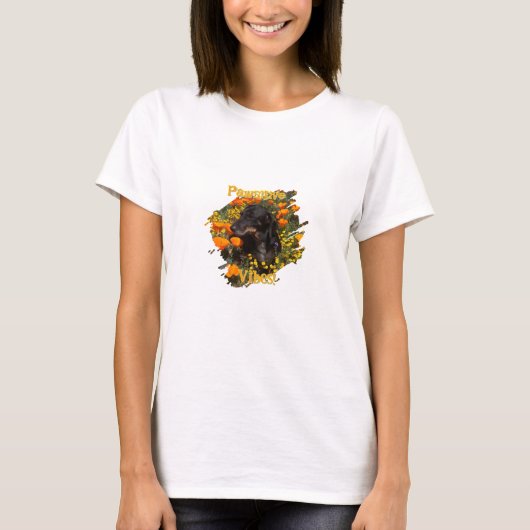 Pawsitive Vibes Blume Dackel T-Shirt (Vorderseite)