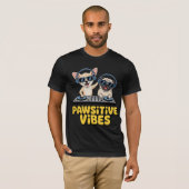 Pawsitive Vibes Dj Hunde T-Shirt (Vorne ganz)