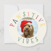 Pawsitive Vibes farbenfrohe Pet Circle Holiday Car Save The Date (Vorderseite)