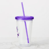 Pawsitive Vibes | Lila Paw Print Acrylic Tumbler Acryltrinkbecher (Links)