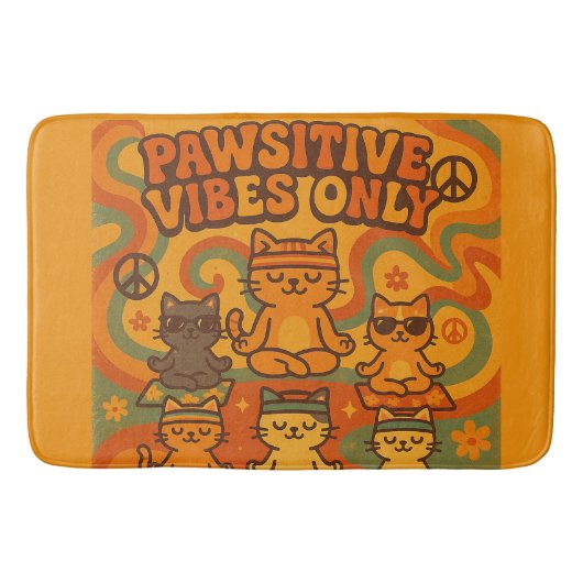 Pawsitive Vibes Only Badematte (Vorderseite)