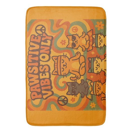 Pawsitive Vibes Only Badematte (Vorderseite Vertikal)