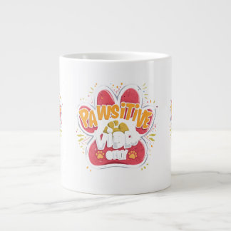 Pawsitive Vibes Only Paw Print Mug Jumbo-Tasse