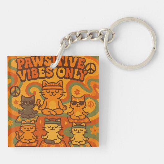Pawsitive Vibes Only Schlüsselanhänger (Rückseite)