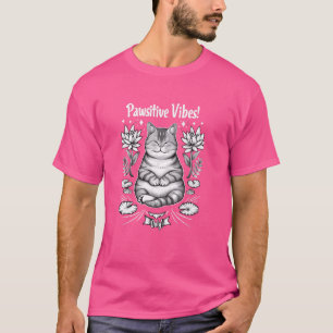 Pawsitive Vibes Only Yoga Posen Kitten British Sho T-Shirt