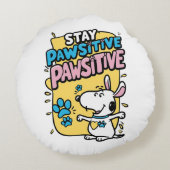 Pawsitive Vibes Rundes Kissen (Rückseite)