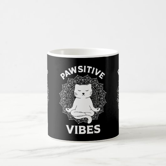 Pawsitive Vibes Zen Kitty Cat Besitzer Cat Mama &  Kaffeetasse (Mittel)