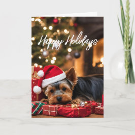 Pawsitive Yorkie Holiday Card Karte