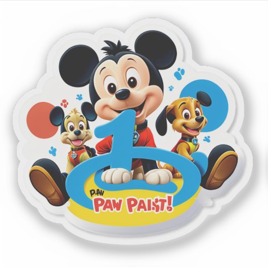 Pawsitively 1 Today! Aufkleber (Vorderseite)