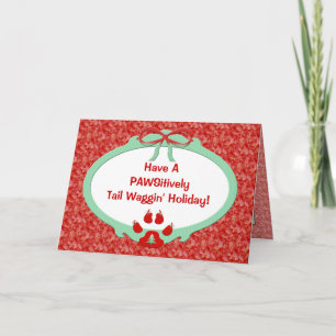 PAWSitively Dog Lover Red and Green Feiertagskarte