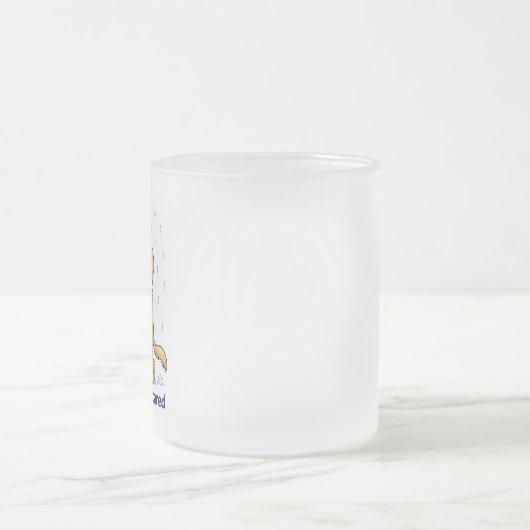 Pawsitively Prepared – Cute Dog with Umbrella Mattglastasse (Mittel)