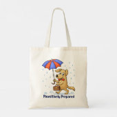 Pawsitively Prepared – Cute Dog with Umbrella Tragetasche (Rückseite)