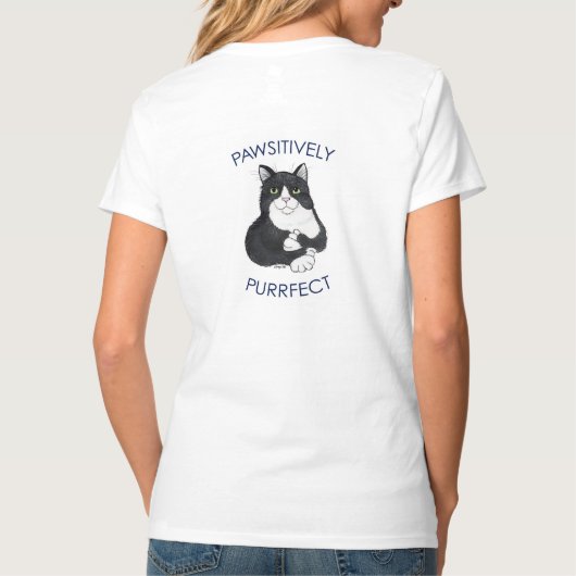 Pawsitively Purrfect Tuxedo-Katzen-T - Shirt (Rückseite)