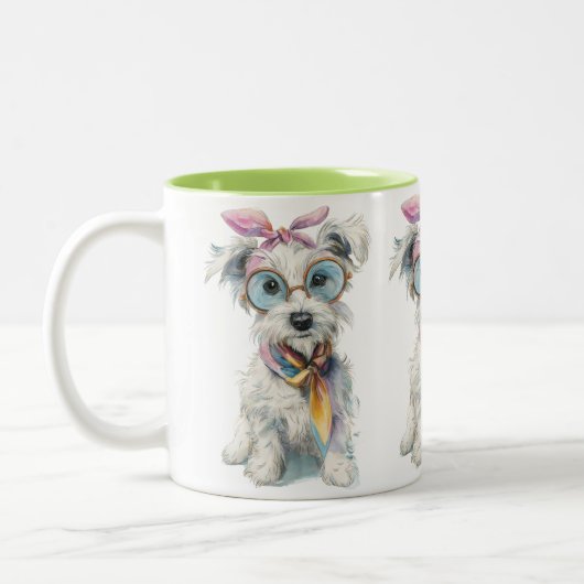 Pawsitively Sassy – Whimsical Dog Zweifarbige Tasse (Links)