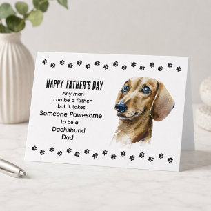 Pawsome Best Dackel Dog Vater Vatertag Feiertagskarte