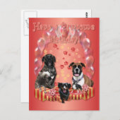 Pawsome Birthday Card Postkarte (Vorne/Hinten)