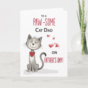 Pawsome Cat Pet Vater Funny Whimsical Vathage Day Karte