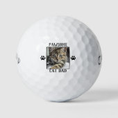 Pawsome Cat Vater Paw Prints Cat's Foto Golfball (Vorderseite)