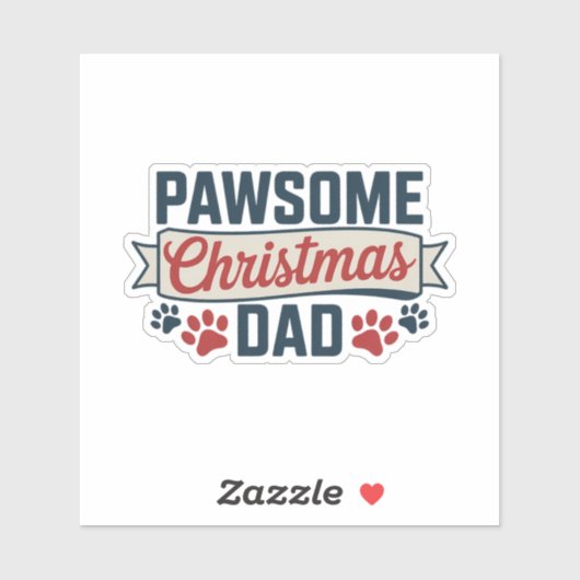 Pawsome Christmas Dad - Dog Holiday Aufkleber (Blatt)
