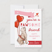 Pawsome Friend Dog Classroom Valentinstag Card Einladung (Vorderseite)