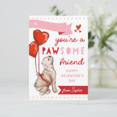 Pawsome Friend Dog Classroom Valentinstag Card Einladung (Stehend Vorderseite)