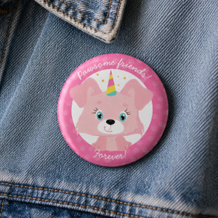 Pawsome Friends Forever Unicorn Welpe Geburtstag Button