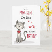 Pawsome from Cat Vater Funny Birthday Karte (Gelbe Blume)