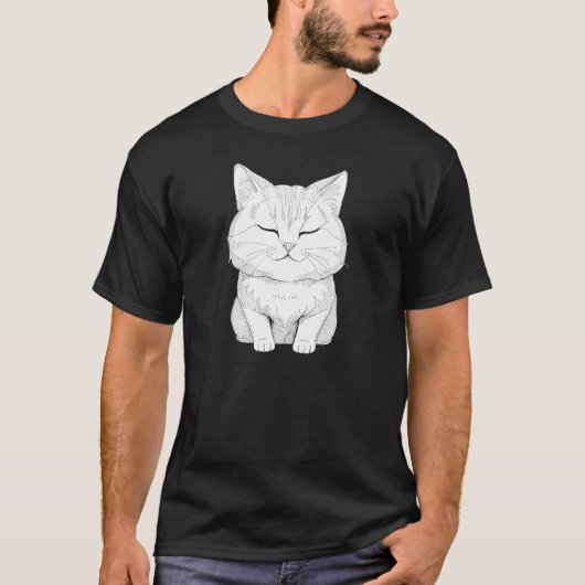 Pawsome Gemustert Cat - Relaxed Kitten TSQ T-Shirt (Vorderseite)