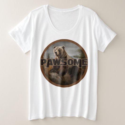Pawsome Große Größe T-Shirt (Design vorne)