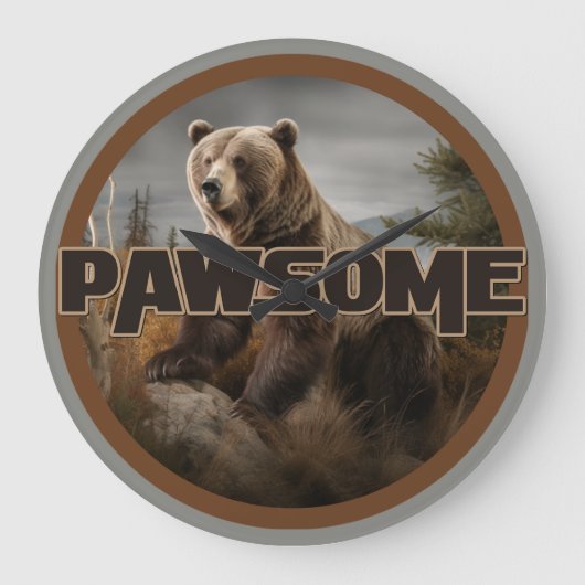 Pawsome Große Wanduhr (Vorderseite)