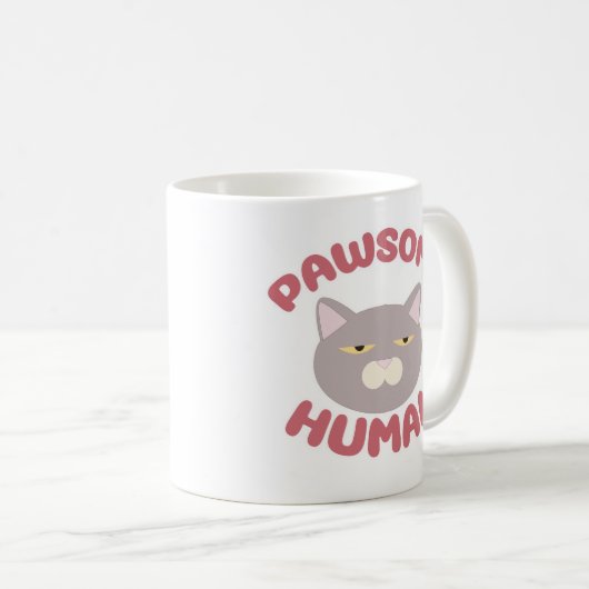 Pawsome Human Cool Cat Cartoon Style Kaffeetasse (VorderseiteRechts)