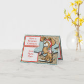 Pawsome Hund Holiday Half Faltkarte Karte (Gelbe Blume)