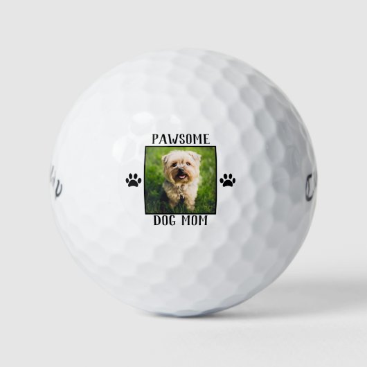 Pawsome Hund Mama Paw Prints Dog's Foto Golfball (Vorderseite)
