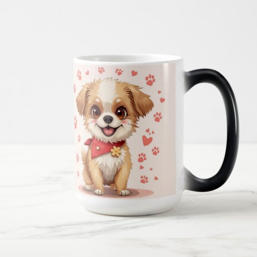 "Pawsome Hund Tasse: Cuteness in Every Sip" Verwandlungstasse (Rechts)