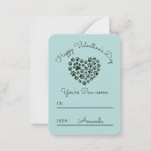 'Pawsome' Orange Tabby Cat Classroom Valentine Mitteilungskarte (Rückseite)