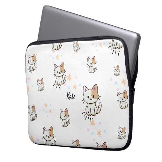 Pawsome Personalisiert Kitty Pattern Gadget Case! Laptopschutzhülle (Vorderseite Links)
