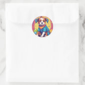 Pawsome Pup: Playful Hund Sticker (Tasche)