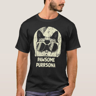 Pawsome Purrsona Katze Freundin Kätzchen Verlobt T-Shirt
