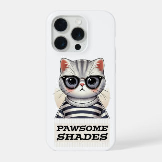 Pawsome Shades – Coole Katze mit Sonnenbrille Desi iPhone 15 Pro Hülle