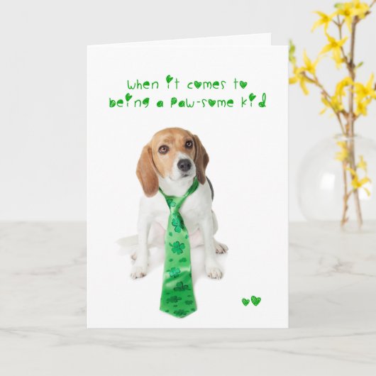 Pawsome Tag St. Patricks KinderBeagle Karte (Gelbe Blume)