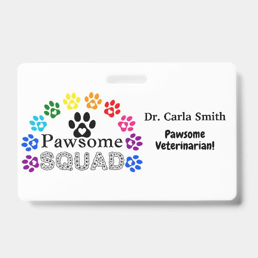 Pawsome Veterinary Individuelle Name - Horizontal Ausweis (Vorderseite)