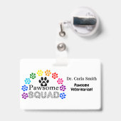 Pawsome Veterinary Individuelle Name - Horizontal Ausweis (Rückseite mit Ausziehbar)