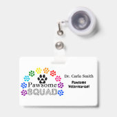 Pawsome Veterinary Individuelle Name - Horizontal Ausweis (Vorderseite mit Ausziehbar)