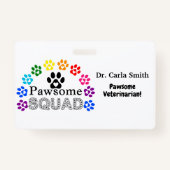 Pawsome Veterinary Individuelle Name - Horizontal Ausweis (Rückseite)